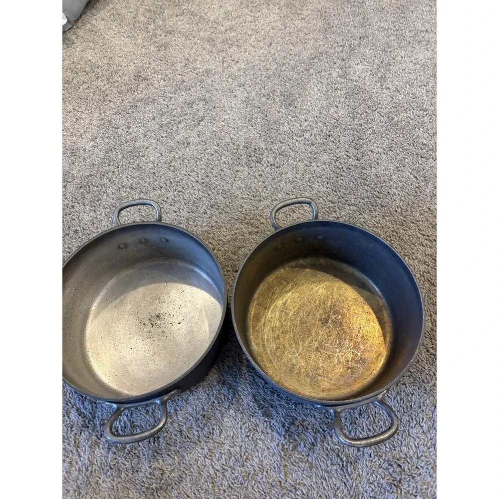 LOT OF 2 Vintage MAGNALITE GHC Professional Anodized Aluminum 5 Quart Stock Pots